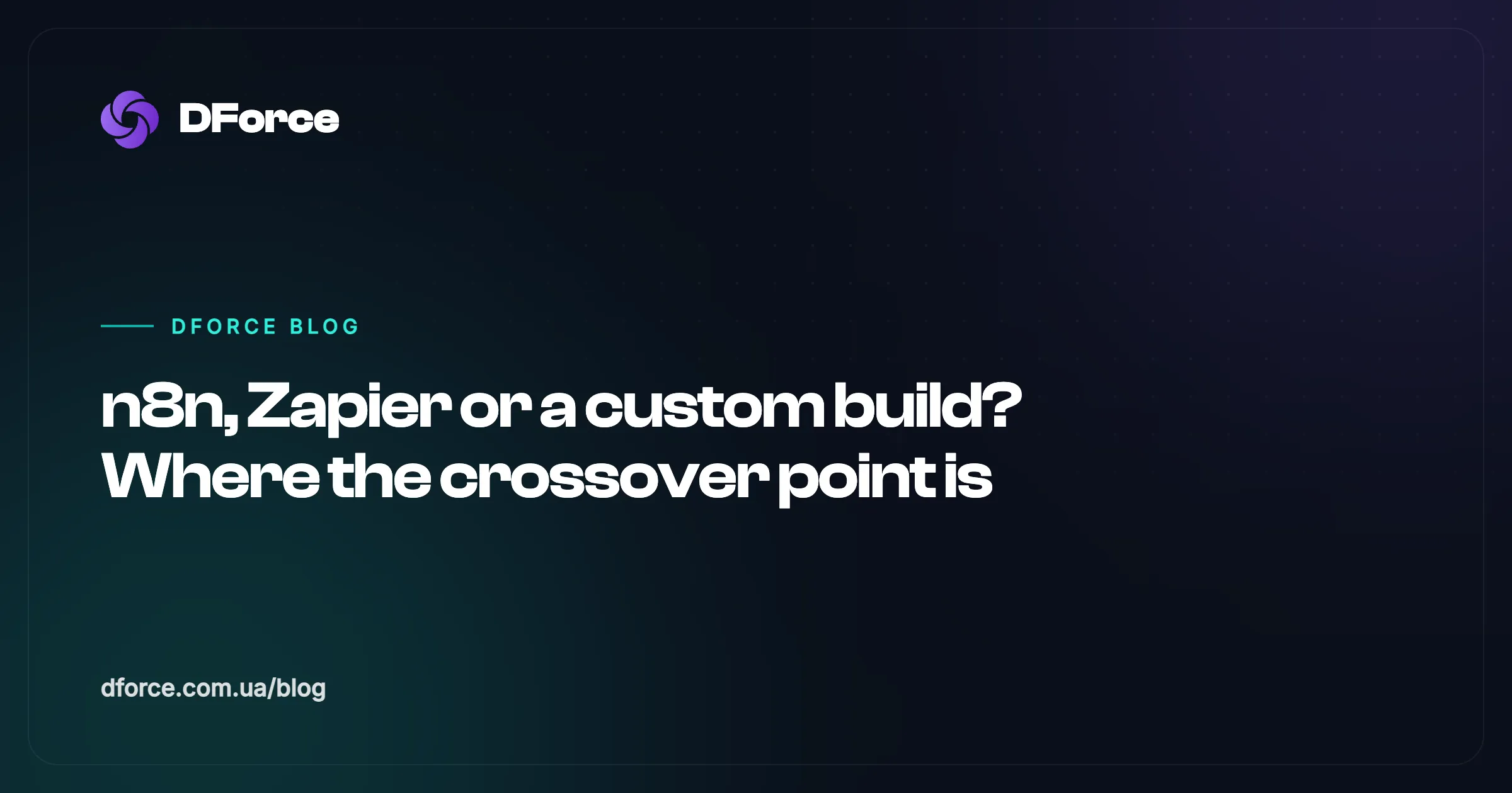 n8n, Zapier or a custom build? Where the crossover point actually is