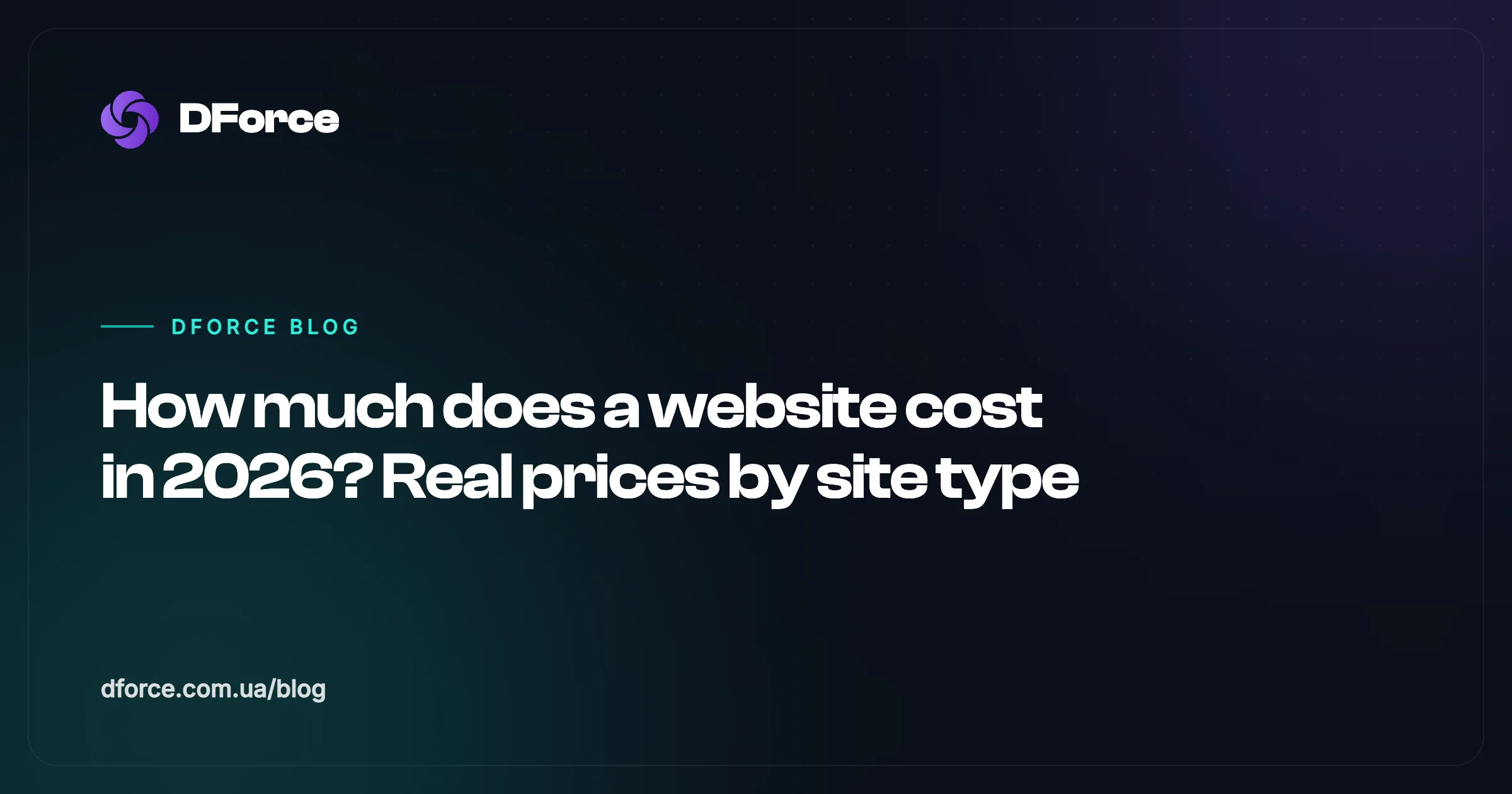 How much does a website cost in 2026? Real prices by site type